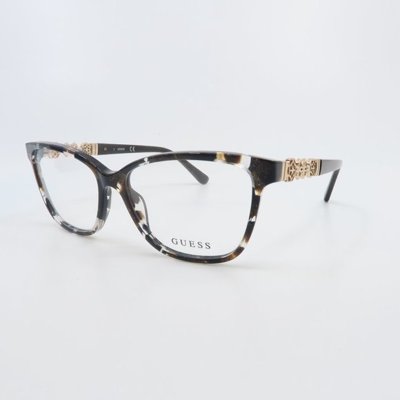 Guess GU2832 050 Brown Spotted Acetate/Gold Metal Women's New Eyeglasses. - Picture 4 of 9